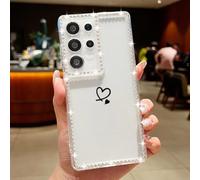 Custodia morbida con diamanti Simple Hearts per Samsung Galaxy S25 Edge S24 Ultra S23 Fe A56 A5
