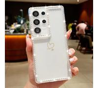Custodia morbida con diamanti Simple Hearts per Samsung Galaxy S25 Edge S24 Ultra S23 Fe A56 A5