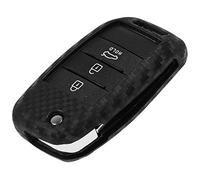 Custodia morbida in carbonio con coperchio protettivo per auto, chiave pieghevole compatibile con KIA Carens Carnival Picanto Rio Ceed Sportage Soul Stonic
