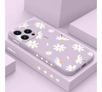 Custodia morbida in silicone liquido con motivo a margheritine, antiscivolo, per iPhone 16, 16e, 15 Pro Max, 14 Plus, 13 Mini, 12 Pro, 11, X, XS, XR, XS Max, 7, 8 Plus, SE2, SE3, Galaxy S25, S24 Ultra