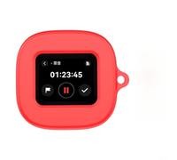 Custodia morbida in silicone per auricolari Soundcore for Liberty 5 Pro Max - Guscio protettivo sottile con gancio portatile custodia per il trasporto bianco (rosso)
