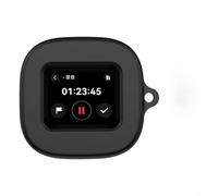 Custodia morbida in silicone per auricolari Soundcore for Liberty 5 Pro Max - Guscio protettivo sottile con gancio portatile custodia per il trasporto bianco (nero)