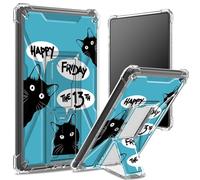 Custodia morbida per Amazon Kindle 11a generazione 2022 da 6", retro trasparente con venerdì 13, protezione angolare antiurto con cavalletto rigido