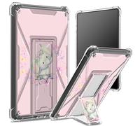 Custodia morbida per Amazon Kindle di 11a generazione 2022 da 6", retro trasparente con elefante, protezione angolare antiurto con cavalletto rigido