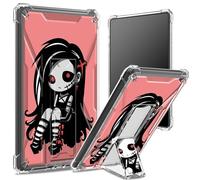 Custodia morbida per Amazon Kindle di 11a generazione 2022 da 6", retro trasparente con graziosa ragazza zombie, protezione angolare antiurto con cavalletto rigido