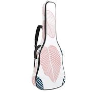 Custodia morbida per basso e basso con motivo floreale e foglie in stile piatto, con gancio posteriore per chitarra Electirc, zaino per chitarra, foglie ananas, coralcm spessa imbottitura di sicurezza