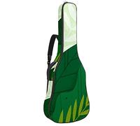 Custodia morbida per basso e chitarra astratta verde con gancio posteriore Loop Electirc chitarra zaino foglie ananas coralcm spessore imbottitura di sicurezza