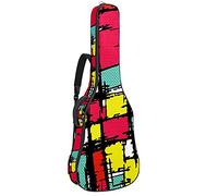 Custodia morbida per basso e chitarra con gancio posteriore Loop Electirc chitarra zaino astratto Doodle Art Paintingcm spessore imbottitura di sicurezza astratta Doodle Art Painting