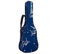 Custodia morbida per basso e chitarra con gancio posteriore Loop Electirc Chitarra zaino astronave Rocket Planecm spessa imbottitura di sicurezza astronave razzo aereo