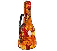 Custodia morbida per basso e chitarra con gancio posteriore Loop Electirc Chitarra zaino autunno Maple Leaf Pattern cm spessa imbottitura di sicurezza autunno Maple Leaf Pattern