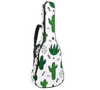 Custodia morbida per basso e chitarra con gancio posteriore Loop Electirc Chitarra zaino disegnato a mano verde cactuscm spessa imbottitura di sicurezza disegnata a mano verde cactus