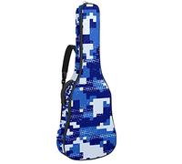 Custodia morbida per basso e chitarra con gancio posteriore Loop Electirc Chitarra zaino mimetico blu militare spessa imbottitura di sicurezza blu mimetico militare