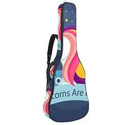 Custodia morbida per basso e chitarra con gancio posteriore Loop Electirc Guitar Backpack Magic Unicorns Are Real Floralcm Thick Safety Imbottitura Unicorns Magic Are Real Floral