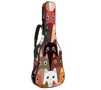 Custodia morbida per basso e chitarra con gancio posteriore Loop Electirc zaino per chitarra colorato Hipster Catscm spessa imbottitura di sicurezza colorata Hipster gatti