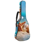 Custodia morbida per chitarra acustica, con 2 tasche e passante posteriore per appendere il basso, 40, 41, 42 pollici, chitarra classica, quadrati, turchese e crema, Multicolore 08, 42.9x16.9x4.7 in