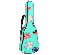 Custodia morbida per chitarra basso con gancio posteriore Loop Electirc Chitarra zaino acquerello Sexy Lipscm spessore imbottitura di sicurezza acquerello labbra sexy