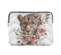 Custodia morbida per computer portatile da 13 a 14 pollici, custodia morbida per laptop, leopardo, rosa, tablet, valigetta, borsa da trasporto per uomini e donne