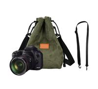 Custodia morbida per fotocamera, borsa a tracolla regolabile con coulisse per fotocamera, custodia morbida e portatile, XL, Green