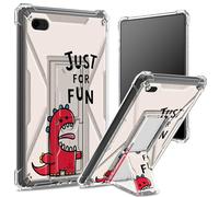 Custodia morbida per iPad Air 2/iPad Air 2/iPad Air da 9,7", 6a 5a generazione, modello 2018, 2017, con retro trasparente con dinosauro Just for Fun, protezione angolare antiurto con cavalletto rigido