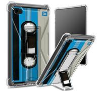 Custodia morbida per iPad Air 2/iPad Air 2/iPad Air da 9,7", 6a 5a generazione, modello 2018, 2017, con retro trasparente con cassetta blu, protezione angolare antiurto con cavalletto rigido