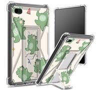 Custodia morbida per iPad Air 2/iPad Air 2/iPad Air da 9,7", 6a 5a generazione, modello 2018, 2017, con retro trasparente con dinosauri Keep Happy, protezione angolare antiurto con cavalletto rigido