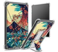 Custodia morbida per Kindle Paperwhite di 11a generazione da 6,8 pollici e Signature Edition 2021, retro trasparente con supporto Fuji Sakura Butterfly, protezione angolare antiurto con cavalletto