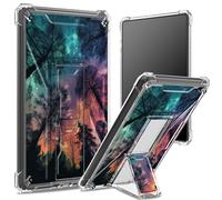 Custodia morbida per Kindle Paperwhite di 11a generazione da 6,8 pollici e Signature Edition 2021, retro trasparente con galassia forestale, protezione angolare antiurto con cavalletto rigido