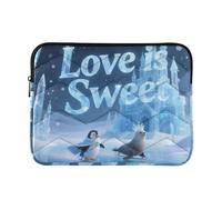 Custodia morbida per laptop da 15-16 pollici per laptop Love Is Sweet Animal Penguin Sealion Ice Blue Travel Laptop Bag per lavoro viaggio fucile e co
