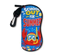 Custodia morbida per occhiali da sole a forma di granchio, custodia di sicurezza per occhiali da sole a tema oceano, con cerniera e gancio, portatile, da viaggio, in neoprene estivo, Blu, 3x7 Inch