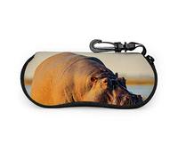 Custodia morbida per occhiali da sole per ippopotamo o ippopotamo comune con custodia per occhiali da vista con cerniera Custodia morbida per occhiali da sole con cerniera in neoprene portatile legger