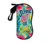 Custodia morbida per occhiali tropicale, design floreale estivo, custodia di sicurezza per occhiali da sole con cerniera e gancio, custodia portatile da viaggio in neoprene per occhiali da lettura 7,8