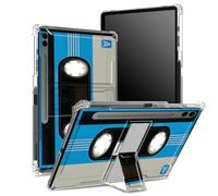 Custodia morbida per Samsung Galaxy Tab S9 FE Plus 12,4" 2023 SM-X610/X616B/X618U, custodia morbida con portapenne, retro trasparente con cassetta blu, copertura protettiva angolare con cavalletto