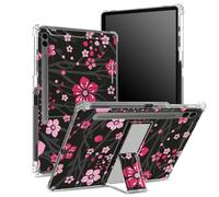 Custodia morbida per Samsung Galaxy Tab S9 FE Plus 12,4" 2023 SM-X610/X616B/X618U, custodia morbida con portapenne, retro trasparente con fiori di ciliegio rosa, copertura di protezione angolare con