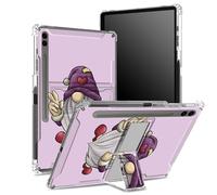 Custodia morbida per Samsung Galaxy Tab S9 FE Plus 12,4" 2023 SM-X610/X616B/X618U, custodia morbida con portapenne, retro trasparente con graziosa piccola nana viola, copertura di protezione angolare