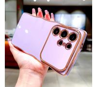 Custodia morbida placcata di lusso per Samsung Galaxy S25 S24 S23 S22 Ultra Plus A55 A54 A15 A14 A25 A35 5G, antiurto e con armatura (per Samsung S23/viola chiaro)