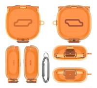 Custodia morbida trasparente per cuffie sportive Shokz OpenFit 2 Plus T921, rivestimento impermeabile con controllo per l'accesso (arancione trasparente)