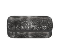 Custodia multifunzione con stampa mosaico nero con ombre, perfetta per studenti, professionisti e viaggiatori, Nero , Taglia unica, Astuccio per trucchi