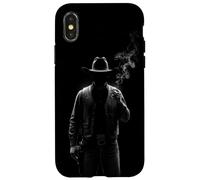 Custodia Mystery Cowboy Silhouette per Western Noir Art Custodia per iPhone X/XS