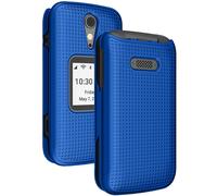 Custodia Nakedcellphone per Jitterbug Flip2 [Blu cobalto] Custodia protettiva rigida a scatto [Texture a griglia] per telefono Jitterbug Flip 2 (