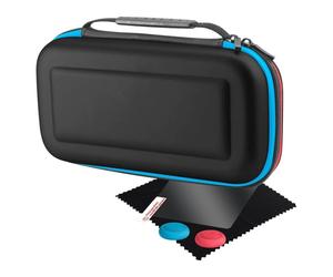 Custodia nera compatibile per Nintendo Switch + vetro temperato + 2 impugnatu...