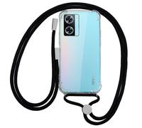 Custodia nera con cordino per Oppo A57s/A77 5G/Realme Narzo 50 5G