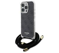 Custodia nera Guess Crossbody Cord per iPhone 16 Pro, compatibile con 4G e con s