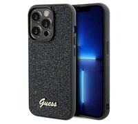 Custodia nera Guess Disco Metal Script per iPhone 14 Pro