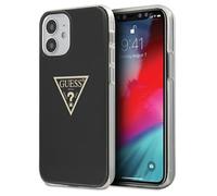GUESS Protettiva GUHCP12SPCUMPTBK Cover per Apple iPhone 12 Mini, Nero