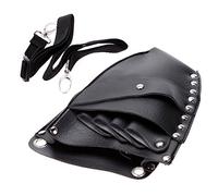 Custodia nera in pelle PU per forbici per capelli con tracolla in vita, 1 pezzo, 21 x 17 x 5 cm