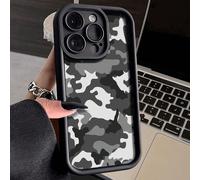 Custodia nera semplice e alla moda, con scanalature e pittura mimetica, antiurto e spessa, compatibile con 17/17 Pro/16 Pro Max/13/16/15/15 Pro Max/14/11/12/12 Pro Max/XS/XR/7/8/SE2 IPhone X/XS,iPhone