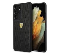 Custodia nera traforata Ferrari On Track per Samsung Galaxy S21 Ultra.