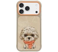 Custodia Nimmy Big Eyed Pet 2.0 per iPhone 17 Pro, colore beige.