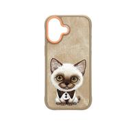 Custodia Nimmy Friends 3D Ricamata Gatto Siamese Marrone per iPhone 17