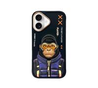 Custodia Nimmy Friends Gorilla Cool & Cute 2.0 Ricamata 3D per iPhone 16